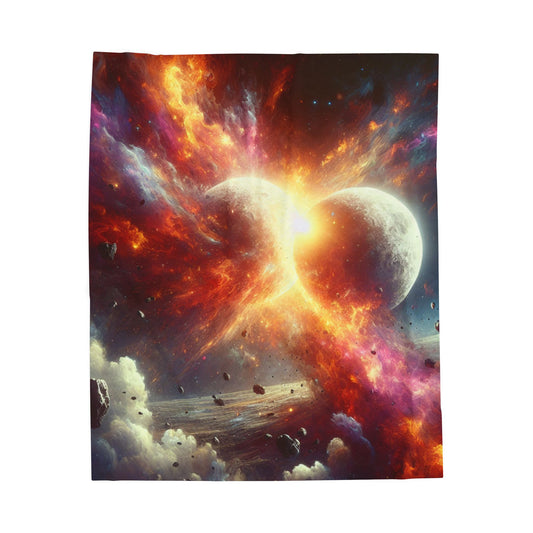 Cosmic Velveteen Plush Blanket - Soft Space-Themed Throw for Cozy Nights