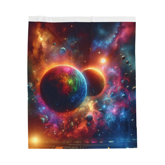 Cosmic Velveteen Plush Blanket - Galaxy Inspired Soft Throw for Stargazers