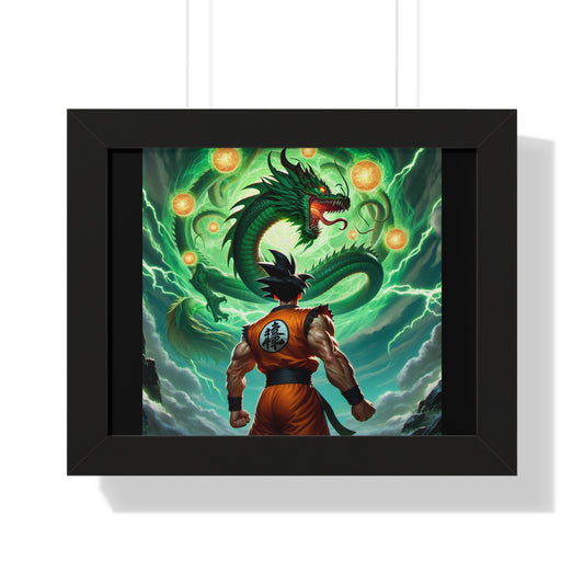 Dragon Ball Z Framed Poster, Goku & Shenron Wall Art, Anime Decor, Gift for Fans, Home Office Decoration, Collector's Item